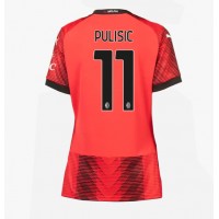 Camisa de Futebol AC Milan Christian Pulisic #11 Equipamento Principal Mulheres 2023-24 Manga Curta